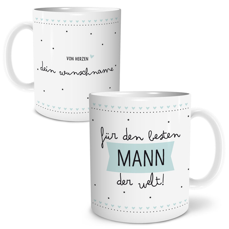 Auf diesem Bild ist folgendes zu sehen: Tasse Bester Mann als Geschenke Geschenkideen zu Geburtstag Jahrestag  Weihnachten von OWLBOOK