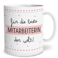 Auf diesem Bild ist folgendes zu sehen: Tasse Beste Mitarbeiterin als Geschenke Geschenkideen zu Jubiläum Geburtstag   von OWLBOOK