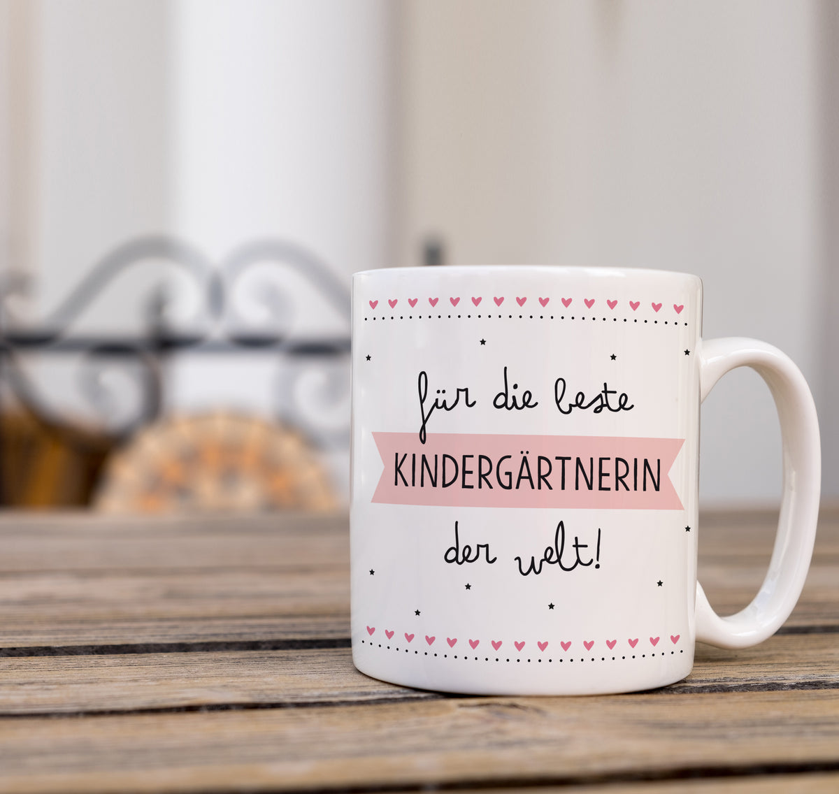 Auf diesem Bild ist folgendes zu sehen: Tasse Beste Kindergärtnerin als Geschenke Geschenkideen zu Jubiläum  Geburtstag  von OWLBOOK