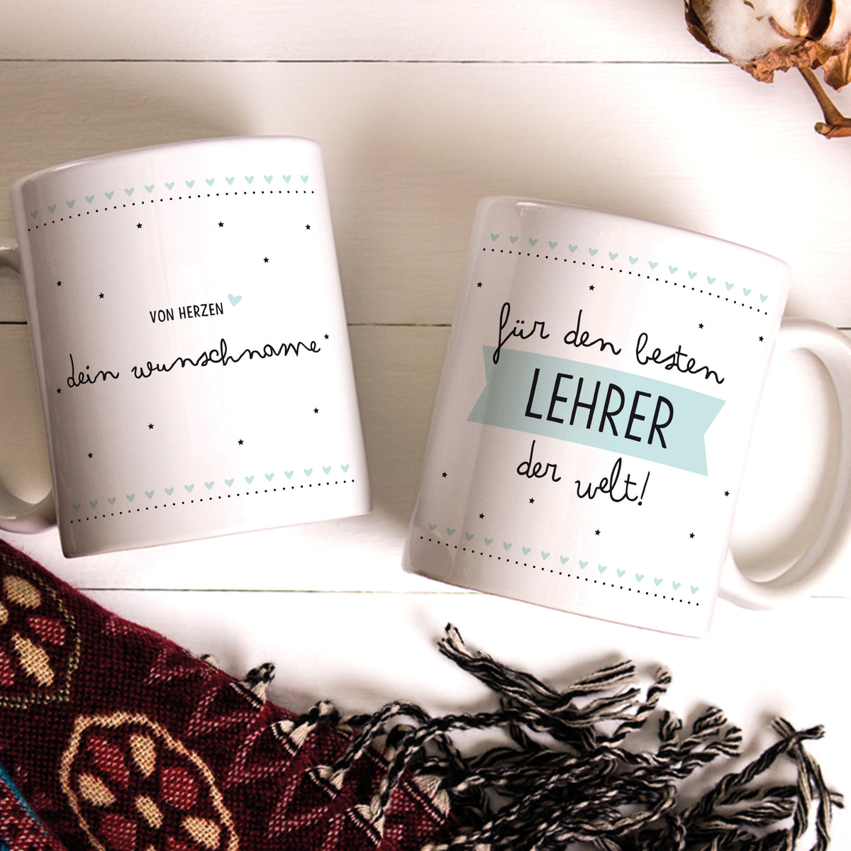 Auf diesem Bild ist folgendes zu sehen: Tasse Bester Lehrer als Geschenke Geschenkideen zu Abschied   Weihnachten von OWLBOOK