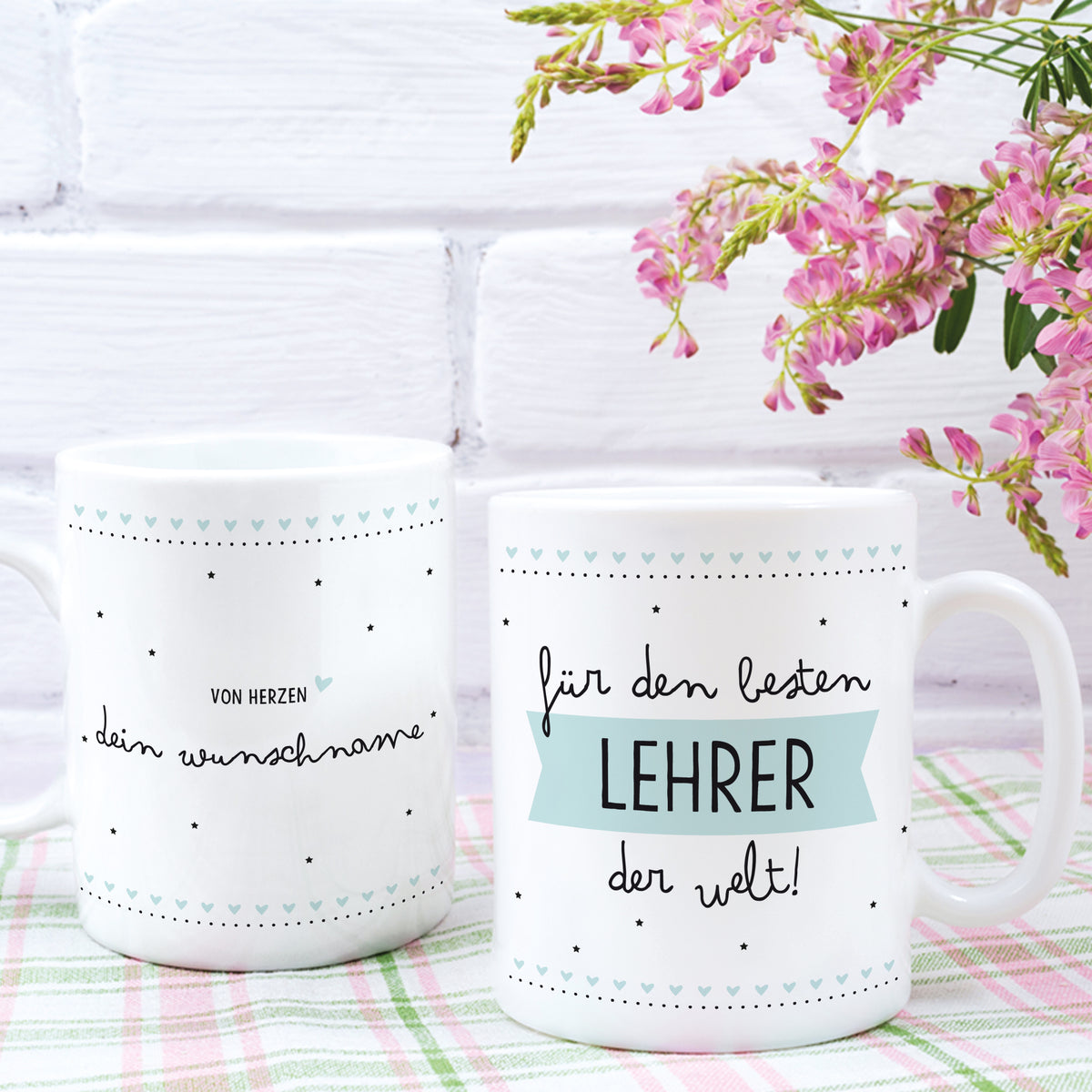 Auf diesem Bild ist folgendes zu sehen: Tasse Bester Lehrer als Geschenke Geschenkideen zu Abschied   Weihnachten von OWLBOOK