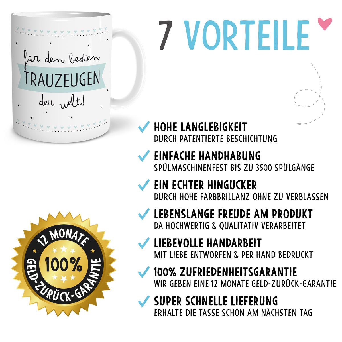Auf diesem Bild ist folgendes zu sehen: Tasse Bester Lehrer als Geschenke Geschenkideen zu Abschied   Weihnachten von OWLBOOK
