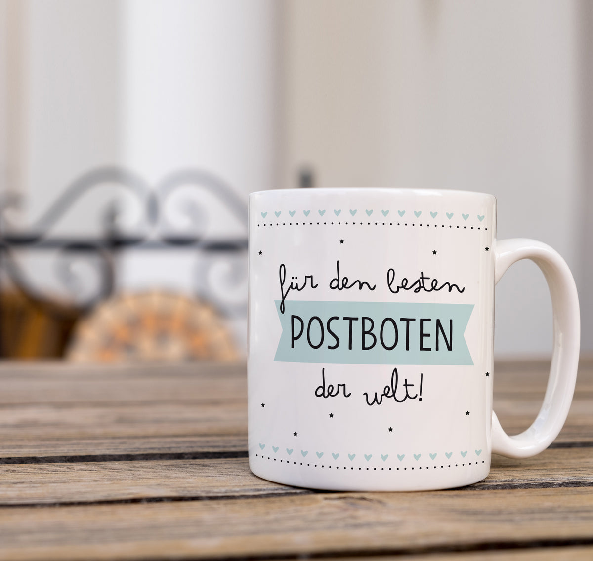 Auf diesem Bild ist folgendes zu sehen: Tasse Bester Postbote als Geschenke Geschenkideen zu Danksagung Abschied   von OWLBOOK