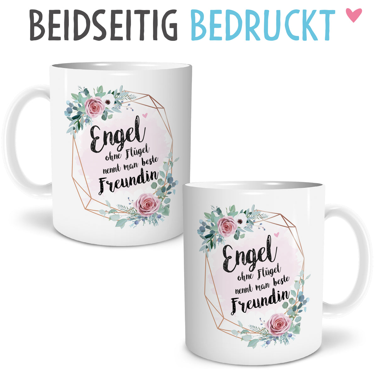 Auf diesem Bild ist folgendes zu sehen: Tasse Engel beste Freundin als Geschenke Geschenkideen zu Geburtstag  Hochzeit Hochzeitstag von OWLBOOK