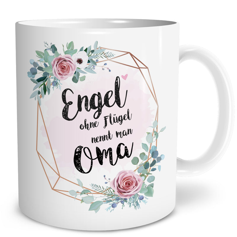 Auf diesem Bild ist folgendes zu sehen: Tasse Engel Oma als Geschenke Geschenkideen zu Geburtstag   Geburt_&_Schwangerschaft von OWLBOOK