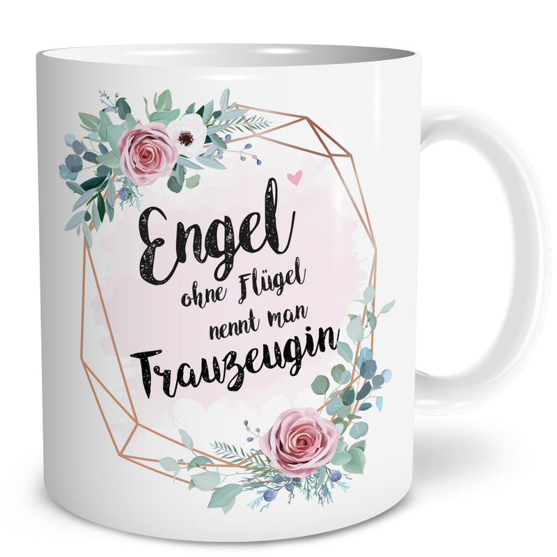 Auf diesem Bild ist folgendes zu sehen: Tasse Engel Trauzeugin als Geschenke Geschenkideen zu Geburtstag   Hochzeit_&_Verlobung von OWLBOOK