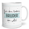 Auf diesem Bild ist folgendes zu sehen: Tasse Bester Bruder als Geschenke Geschenkideen zu Geburtstag   Hochzeit von OWLBOOK
