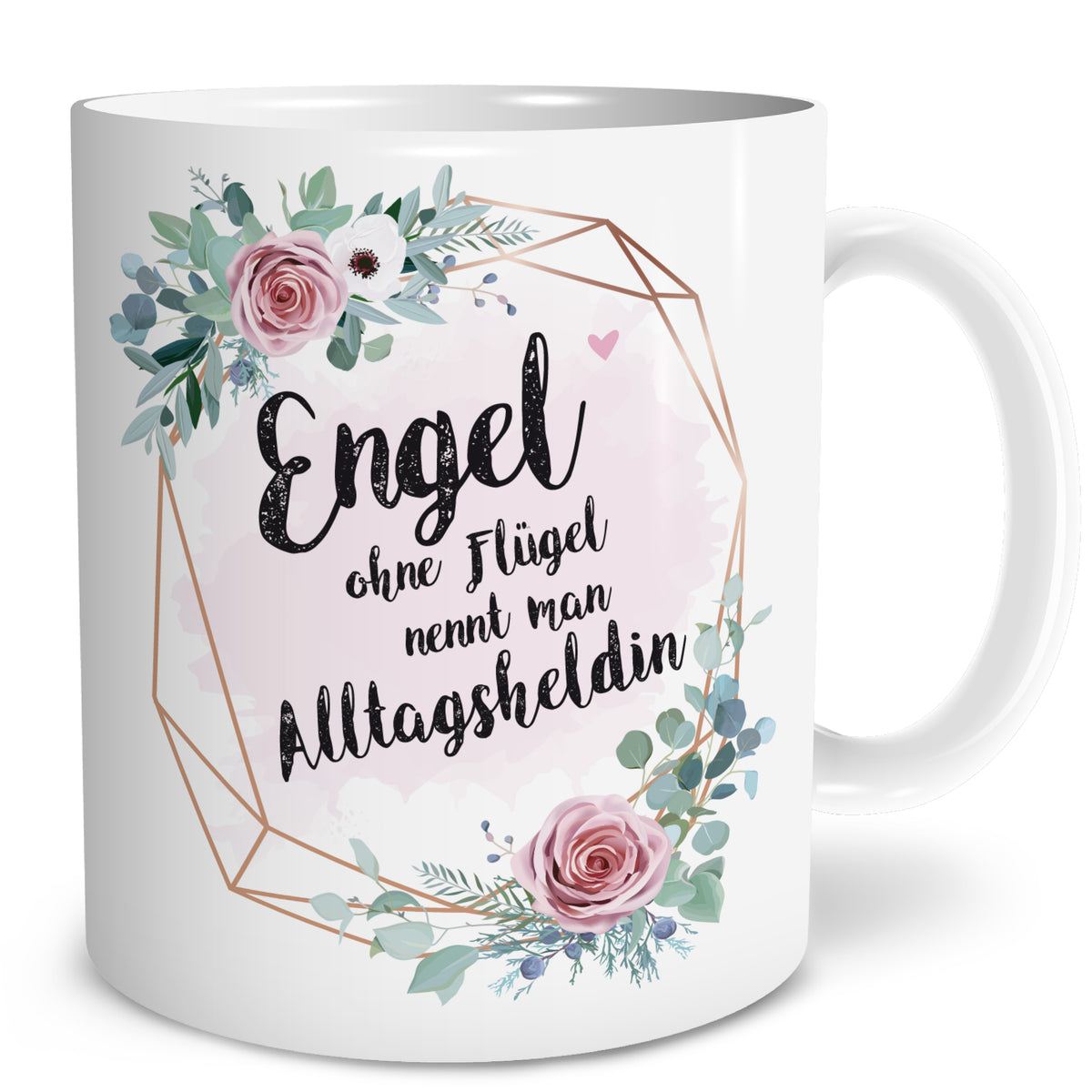 Auf diesem Bild ist folgendes zu sehen: Tasse Engel Alltagsheldin als Geschenke Geschenkideen zu Danksagung Abschied   von OWLBOOK