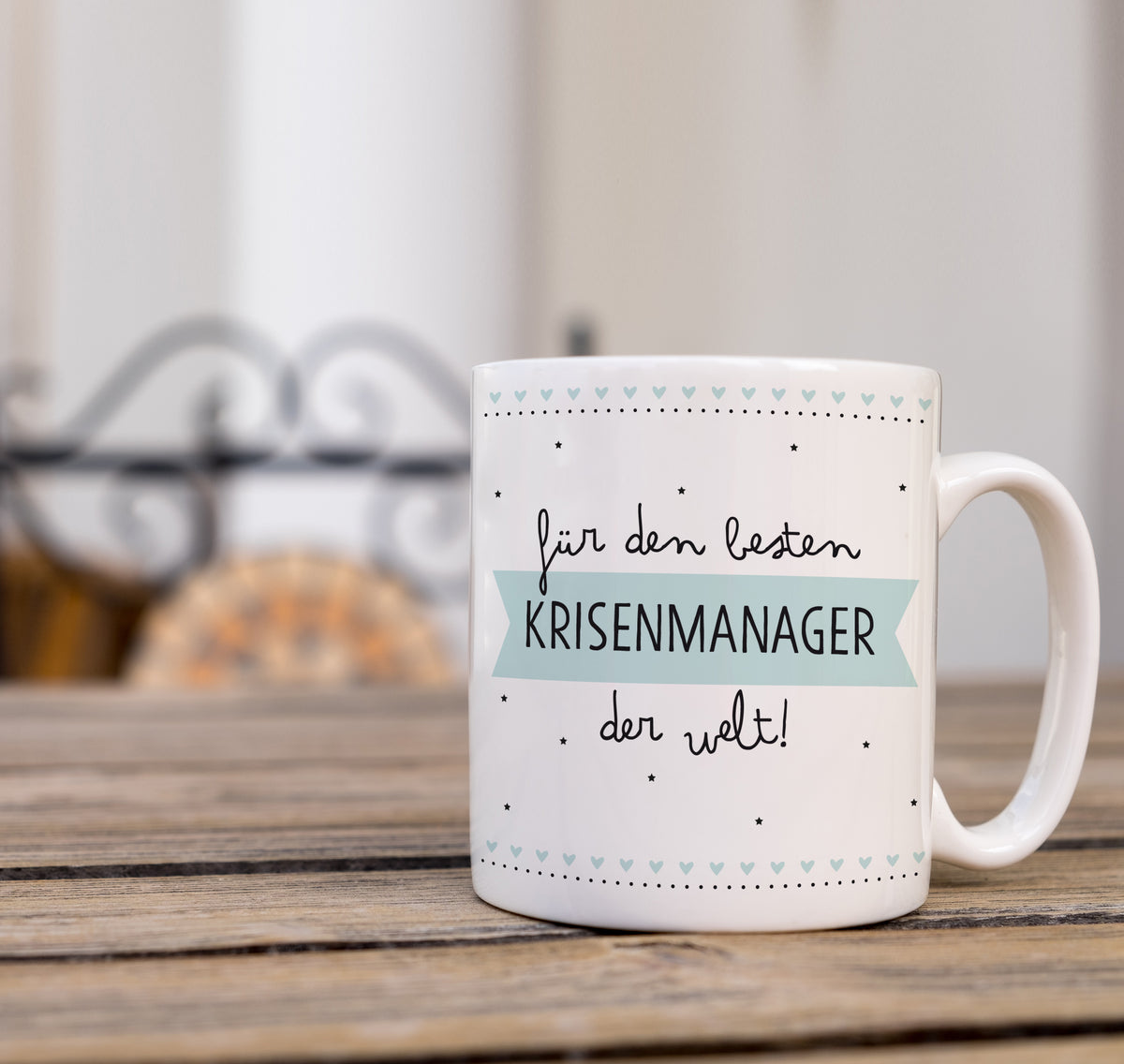 Auf diesem Bild ist folgendes zu sehen: Tasse Bester Krisenmanager als Geschenke Geschenkideen zu Danksagung Abschied   von OWLBOOK