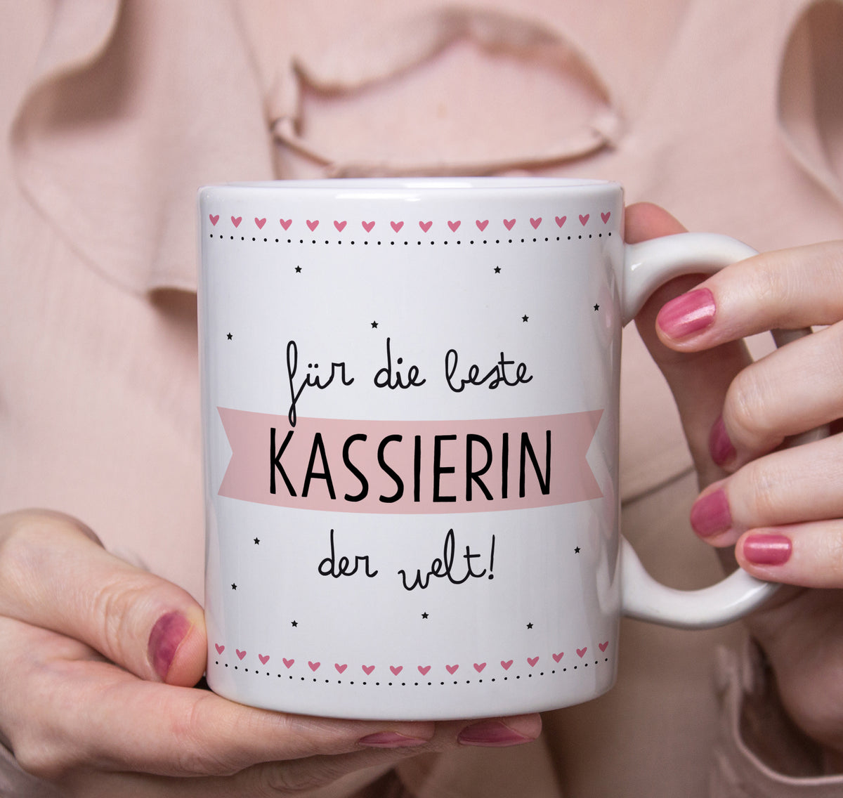 Auf diesem Bild ist folgendes zu sehen: Tasse Beste Kassiererin als Geschenke Geschenkideen zu Danksagung Abschied   von OWLBOOK