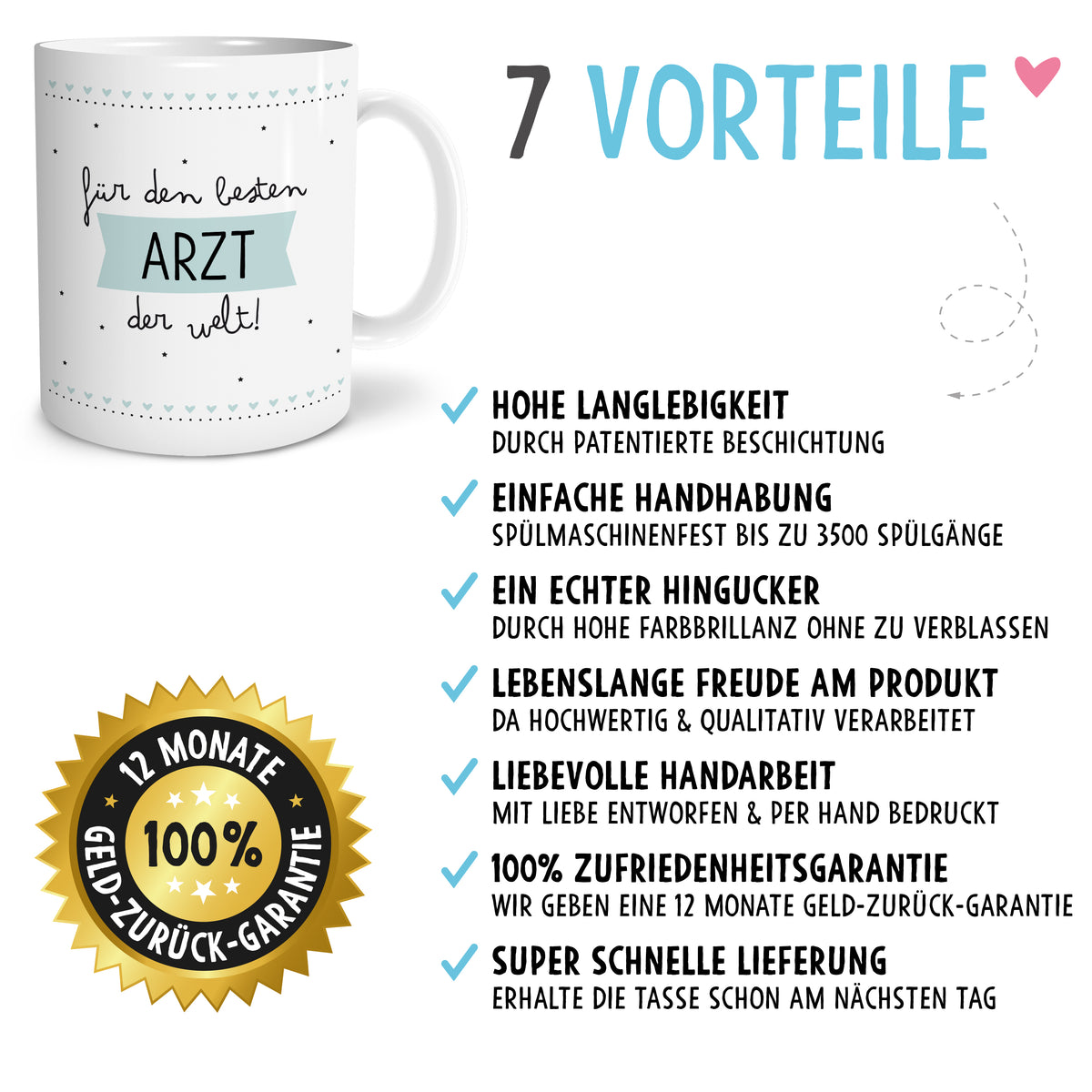Auf diesem Bild ist folgendes zu sehen: Tasse Bester Arzt als Geschenke Geschenkideen zu Danksagung Abschied   von OWLBOOK