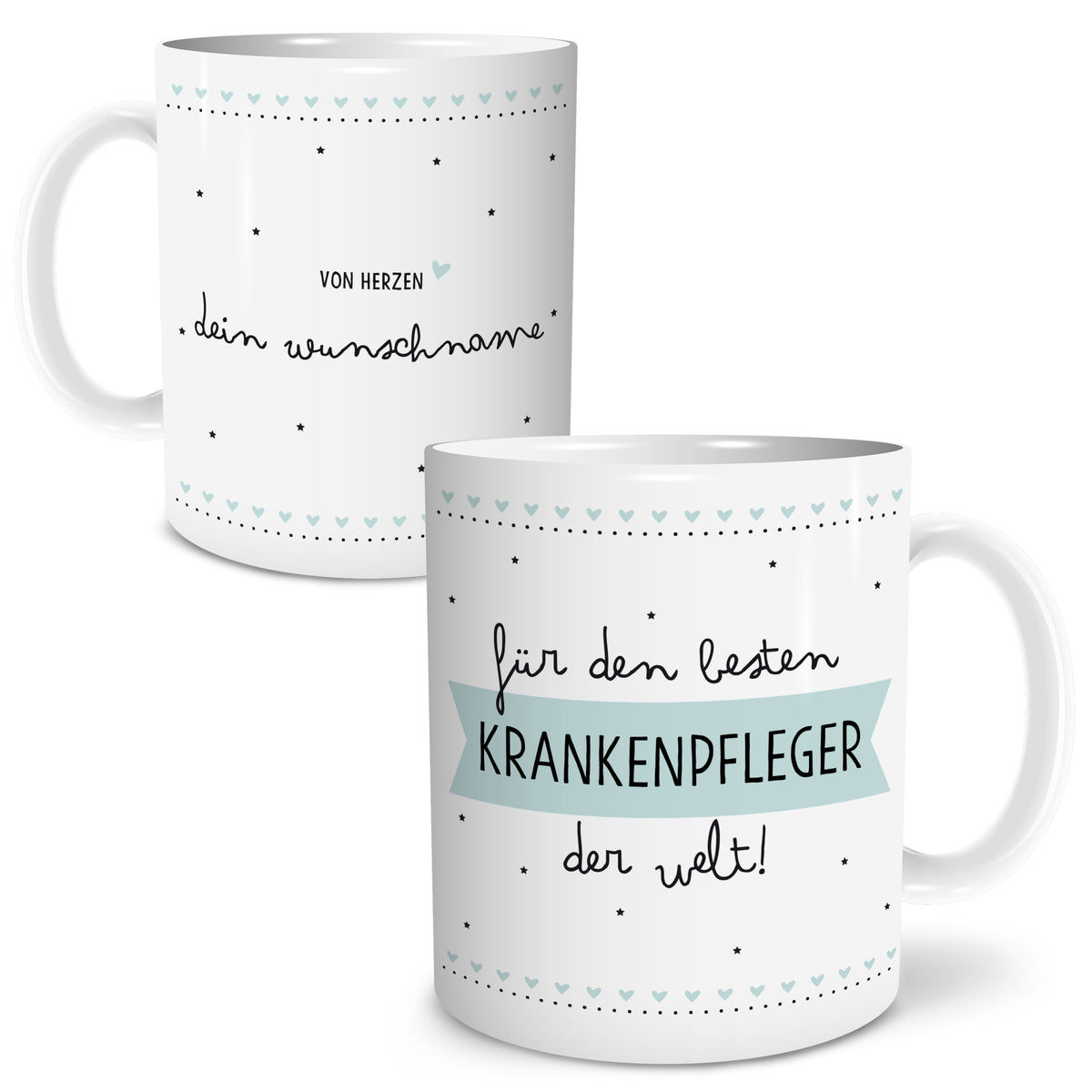 Auf diesem Bild ist folgendes zu sehen: Tasse Bester Krankenpfleger als Geschenke Geschenkideen zu Danksagung    von OWLBOOK