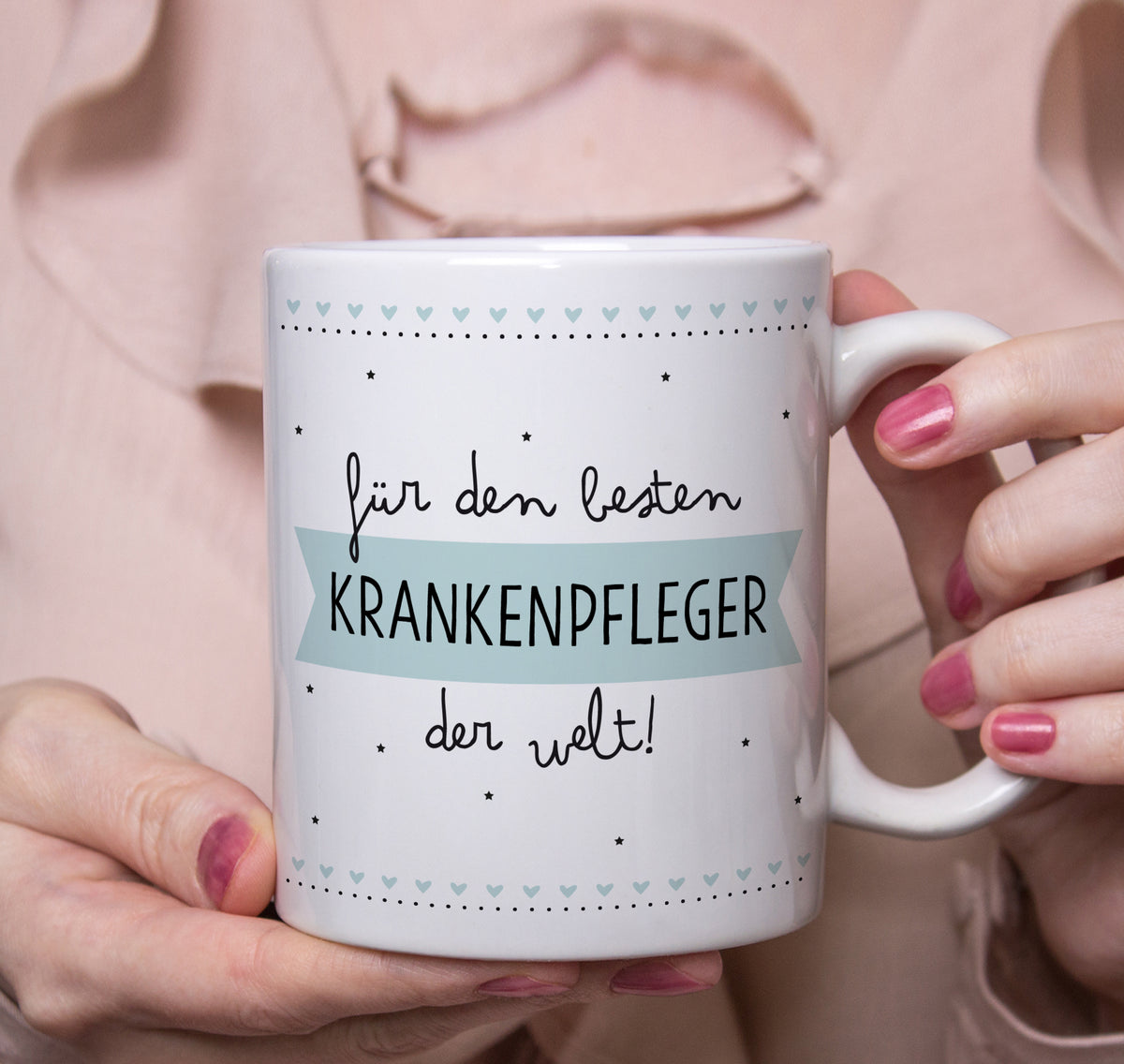 Auf diesem Bild ist folgendes zu sehen: Tasse Bester Krankenpfleger als Geschenke Geschenkideen zu Danksagung Abschied   von OWLBOOK