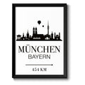 Auf diesem Bild ist folgendes zu sehen: Bild München Skyline als Geschenke Geschenkideen zu Geburtstag Reise  Weihnachten von OWLBOOK