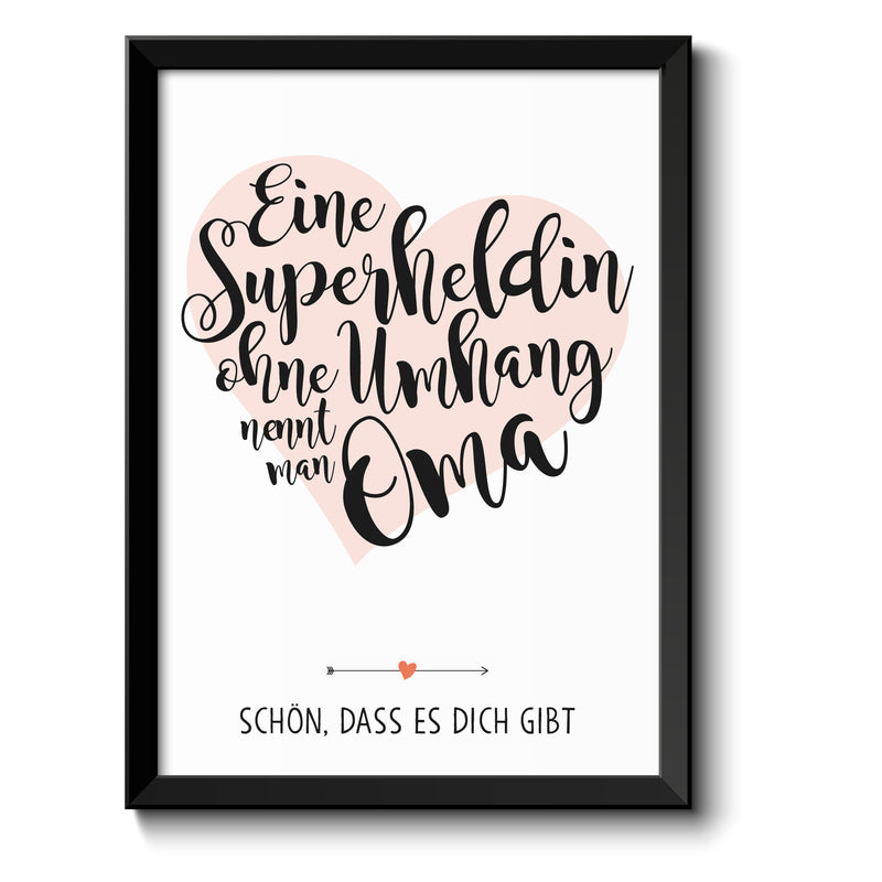 Auf diesem Bild ist folgendes zu sehen: Bild Superheldin Oma als Geschenke Geschenkideen zu Danksagung  Geburtstag Weihnachten von OWLBOOK