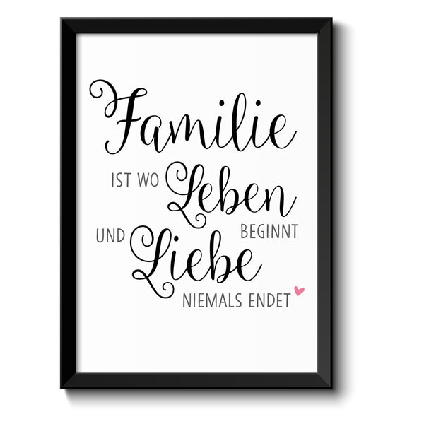 Bild Familie ist wo Leben beginnt