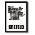 Auf diesem Bild ist folgendes zu sehen: Bild Krefeld Karte mit Stadtbezirke als Geschenke Geschenkideen zu Geburtstag Reise  Weihnachten von OWLBOOK