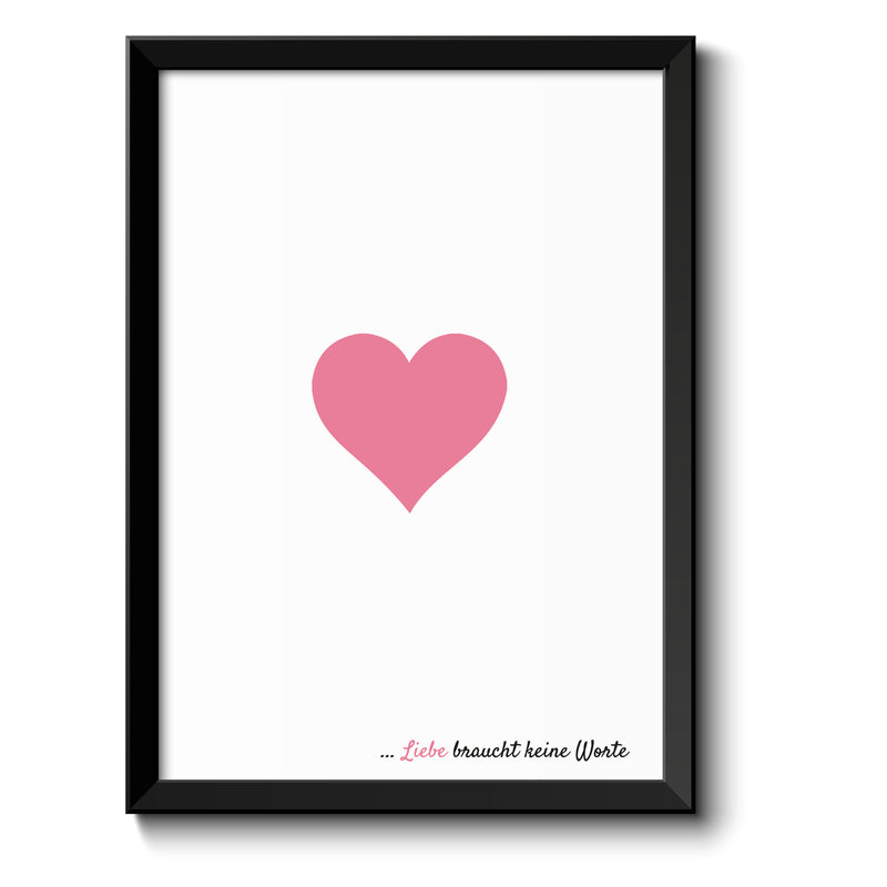 Auf diesem Bild ist folgendes zu sehen: Bild Liebe braucht keine Worte als Geschenke Geschenkideen zu Geburtstag Jahrestag Hochzeitstag Weihnachten von OWLBOOK